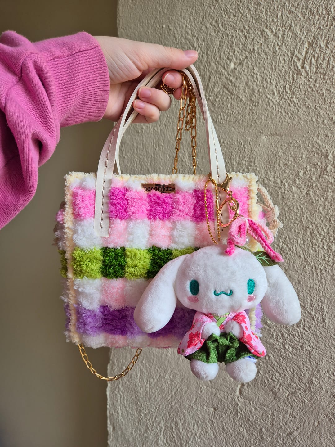 Customer photo review of GINGHAM RAINBOW - Woven Tote Bag Kit