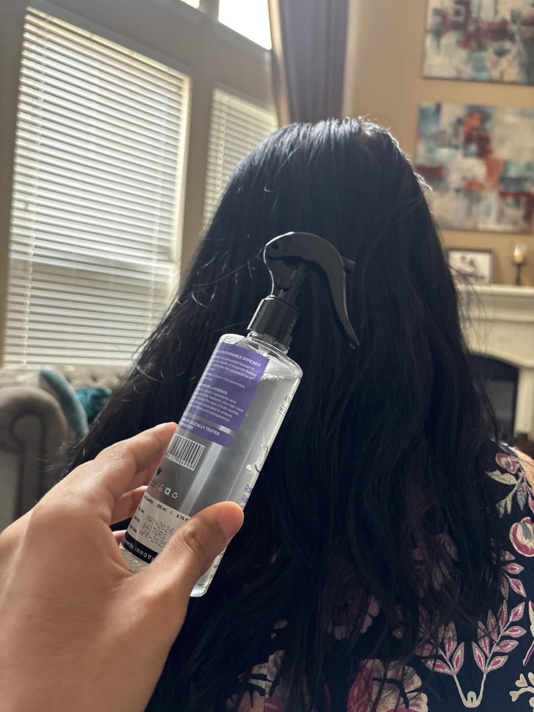 Customer photo review of Rosemary Rice Water Hair Spray