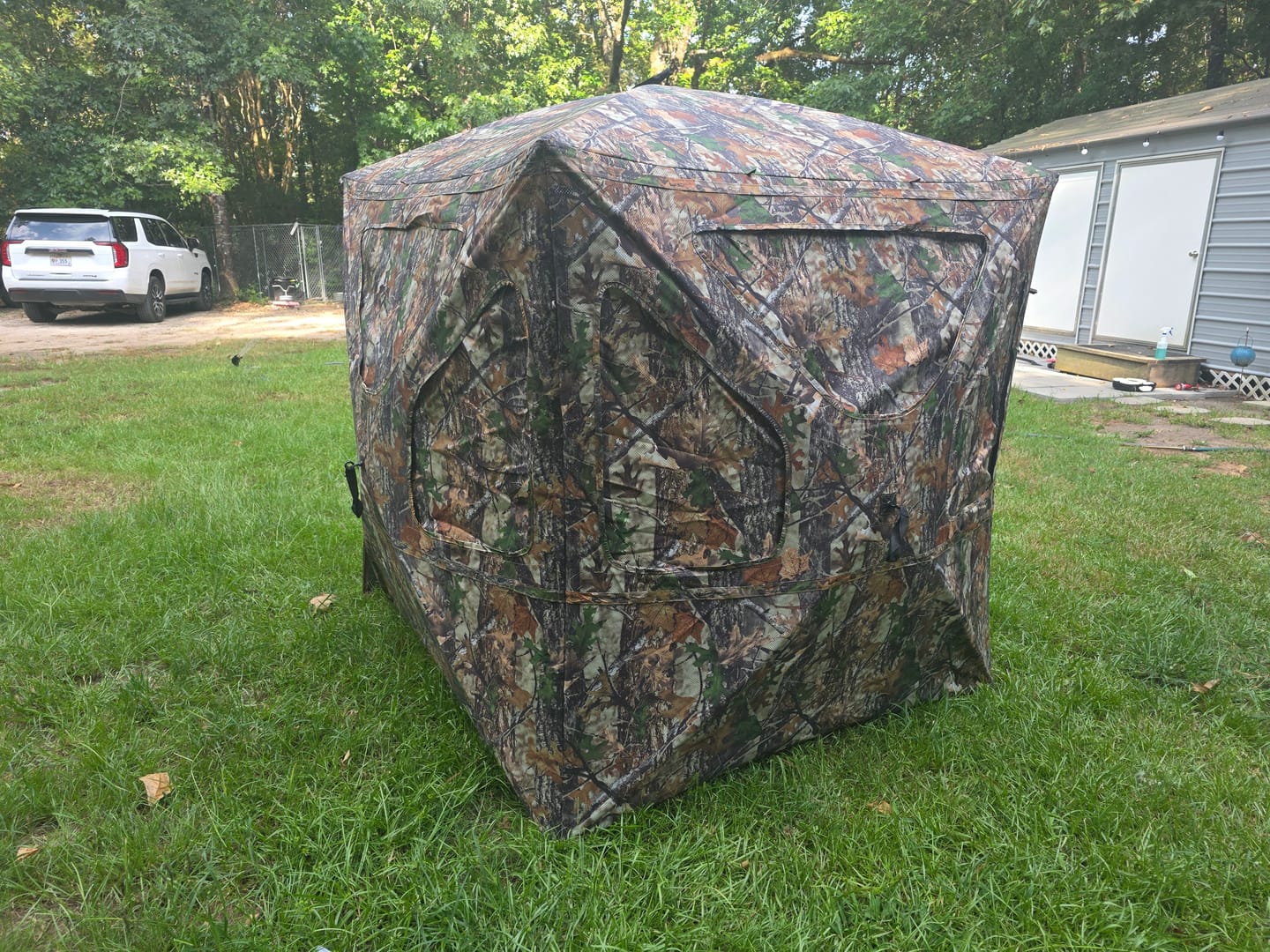 Customer photo review of FLASH SALE Vis360 See Through Silent 4 Full Panels Deer Hunting Blind