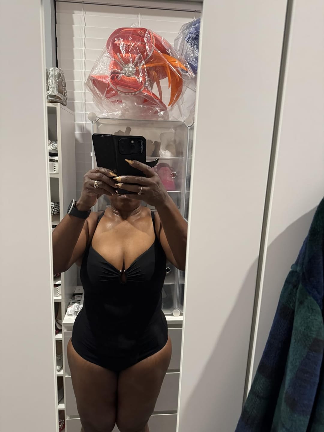 Customer photo review of Emoswim - Womens Swimsuits Tummy Control Bathing Suit Slimming One Piece U-Ring Shapewear Swimwear