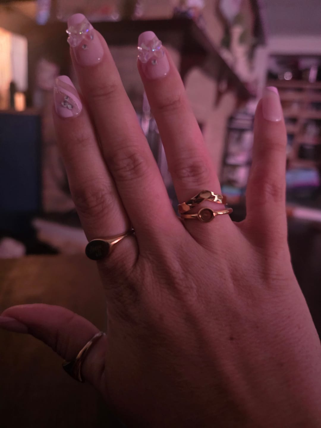 Customer photo review of Studded Chevron Mountain - 3 Ring Stack