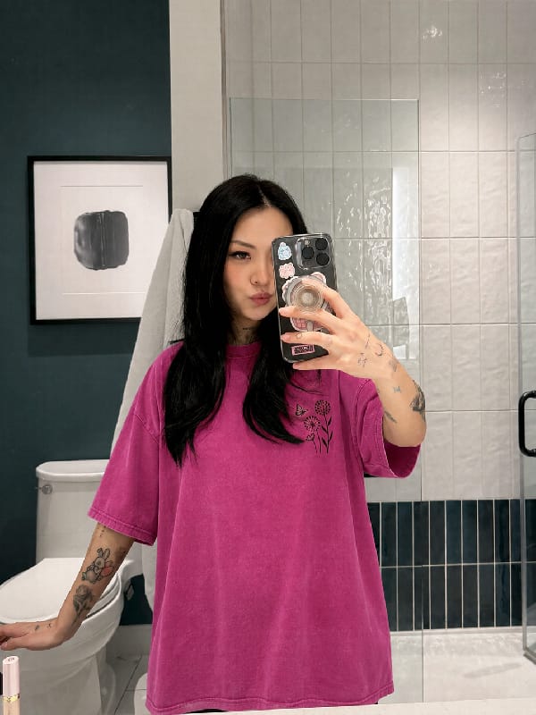 Customer photo review of Wildflower Washed Print Tee