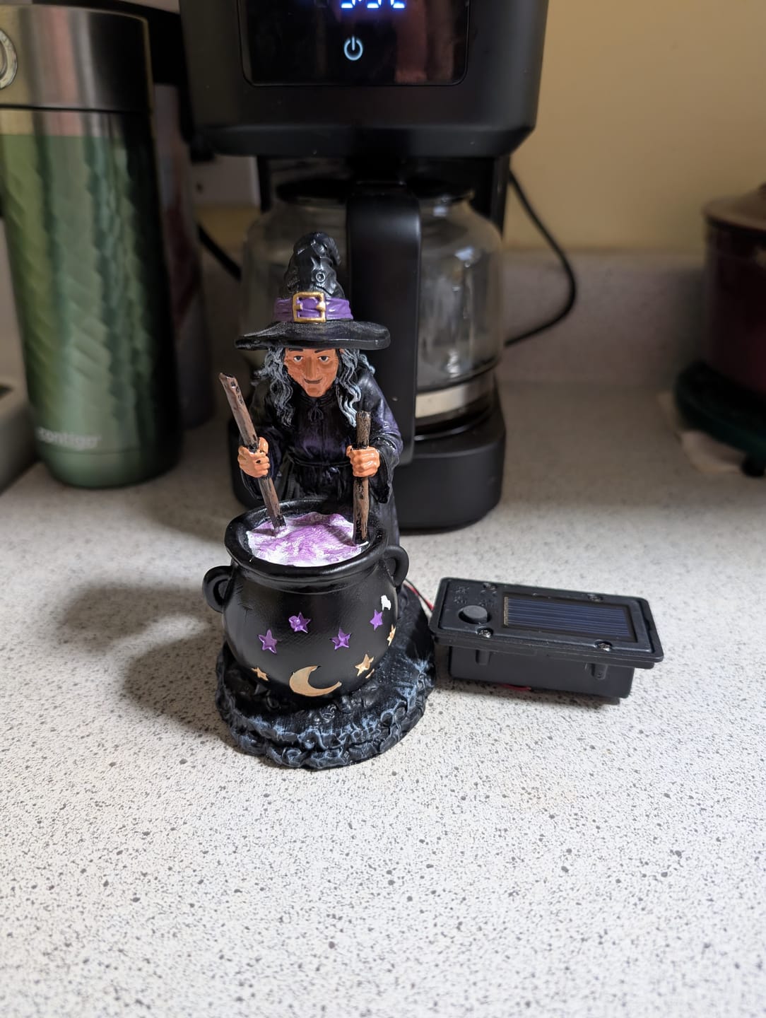 Customer photo review of 🪄Halloween Witch Glowing Cauldron Solar Light