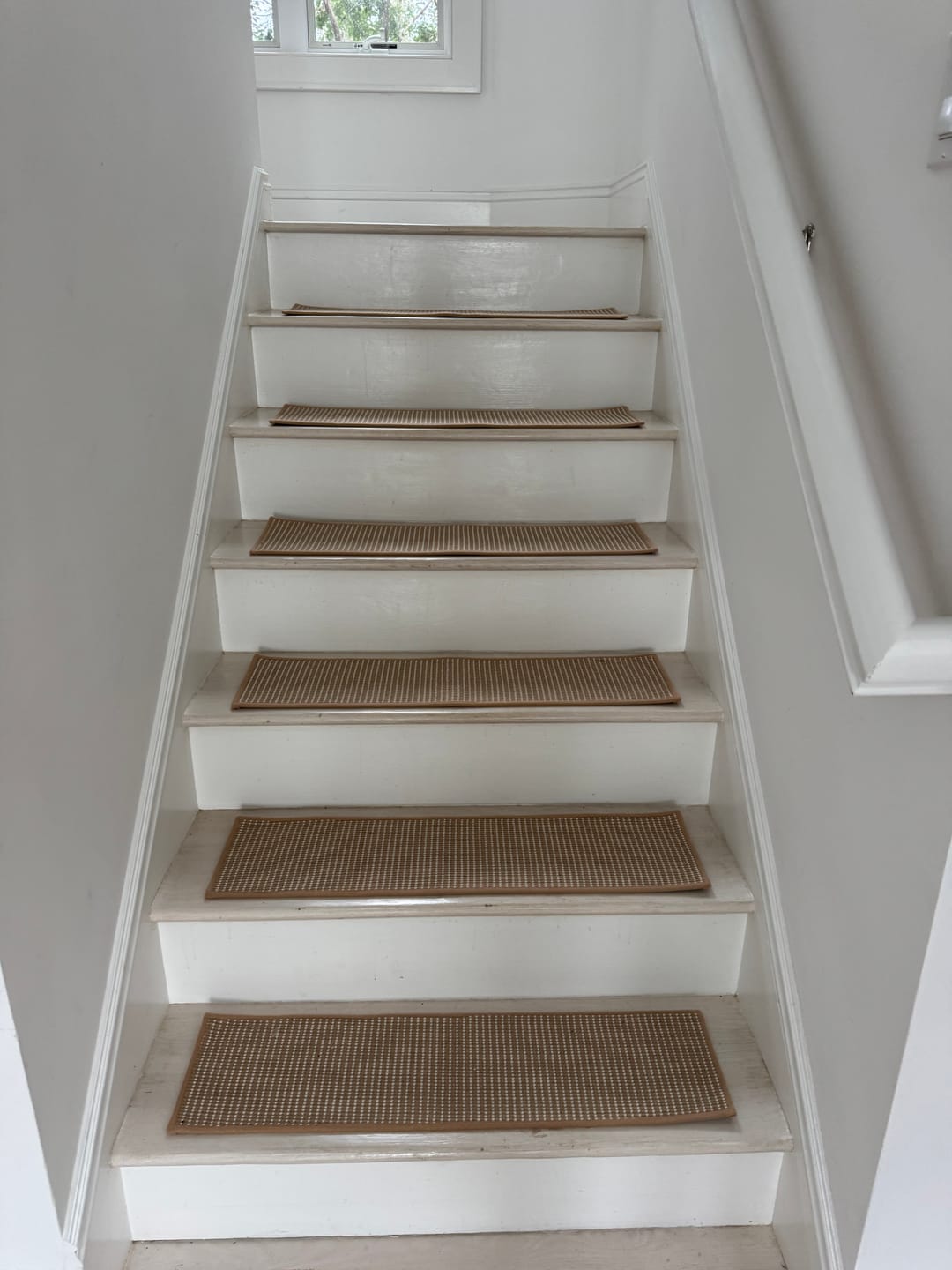 Customer photo review of Jute Non-Slip Stair Treads - Beige/White