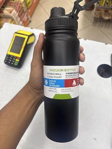 Customer photo review of Garrafa de Água Térmica Aço Inox Esportiva Academia Isolada a Vácuo Aço Inox 304 de 800ml