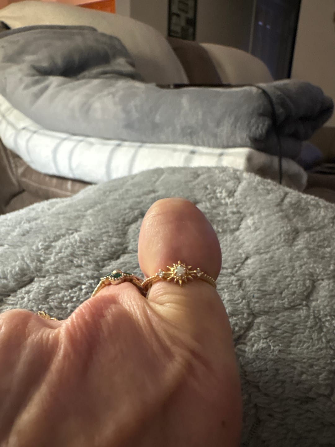 Customer photo review of Celestial Opal Adjustable Ring