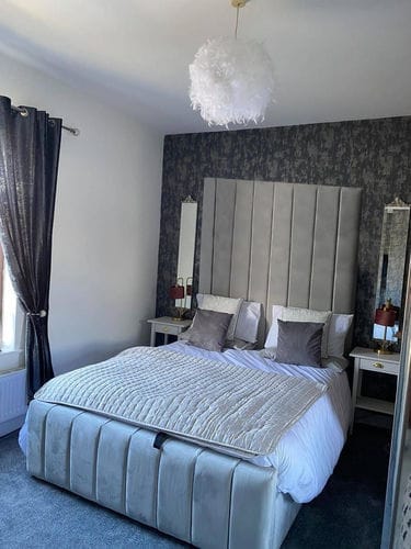 Customer photo review of Lanaya Linear Panel Bed