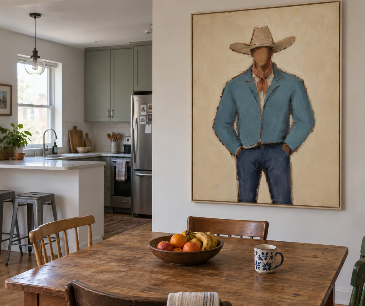 Customer photo review of Blue Mesa-Cowboy Portrait Painting