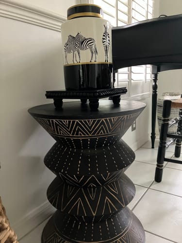 Customer photo review of Black/ White and Gold Abstract Ceramic Lidded Jar By Designed By The Boss