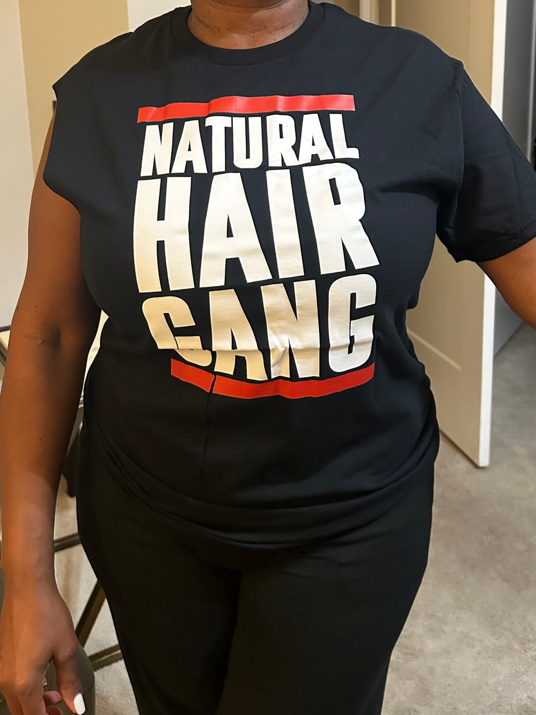Customer photo review of Natural Hair Gang T-shirt (Blk)