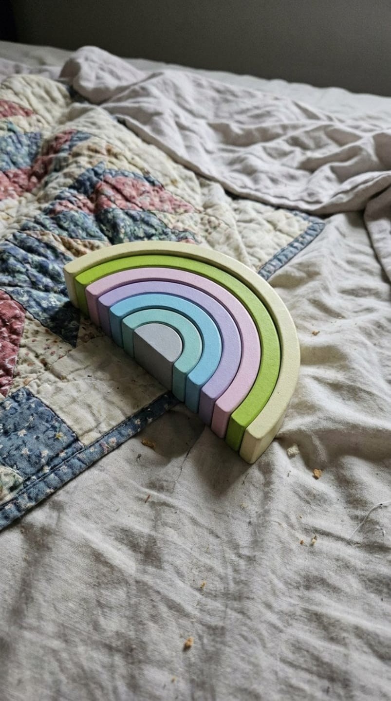 Customer photo review of Buntes Holz Regenbogen Spielzeug Kleinkind | Bögen Bauspielzeug Motorik Kreativ