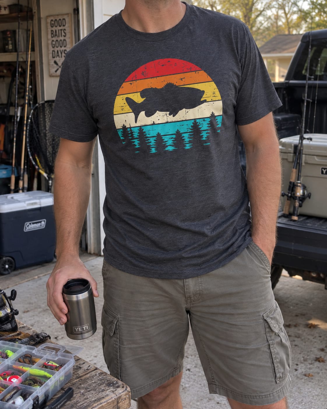 Customer photo review of Vintage Bass Fishing T-Shirt