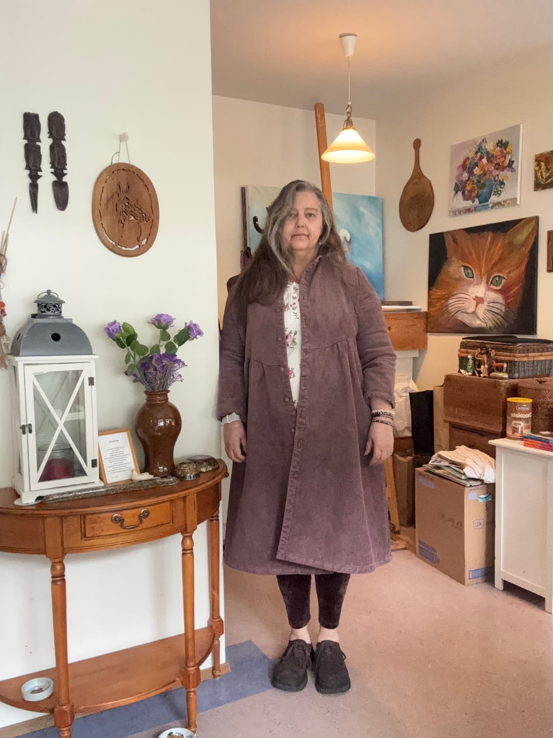 Customer photo review of Plus Size Winter Thicken Warm Corduroy Dress Coat