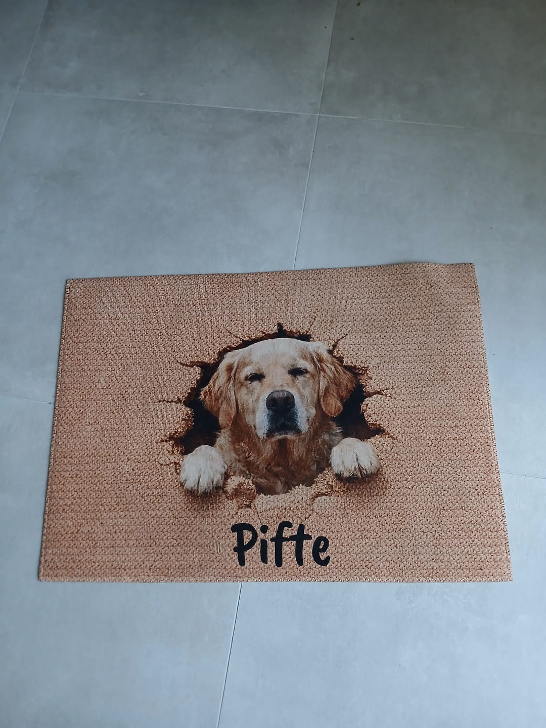 Customer photo review of Doorbraak - Gepersonaliseerde Deurmat