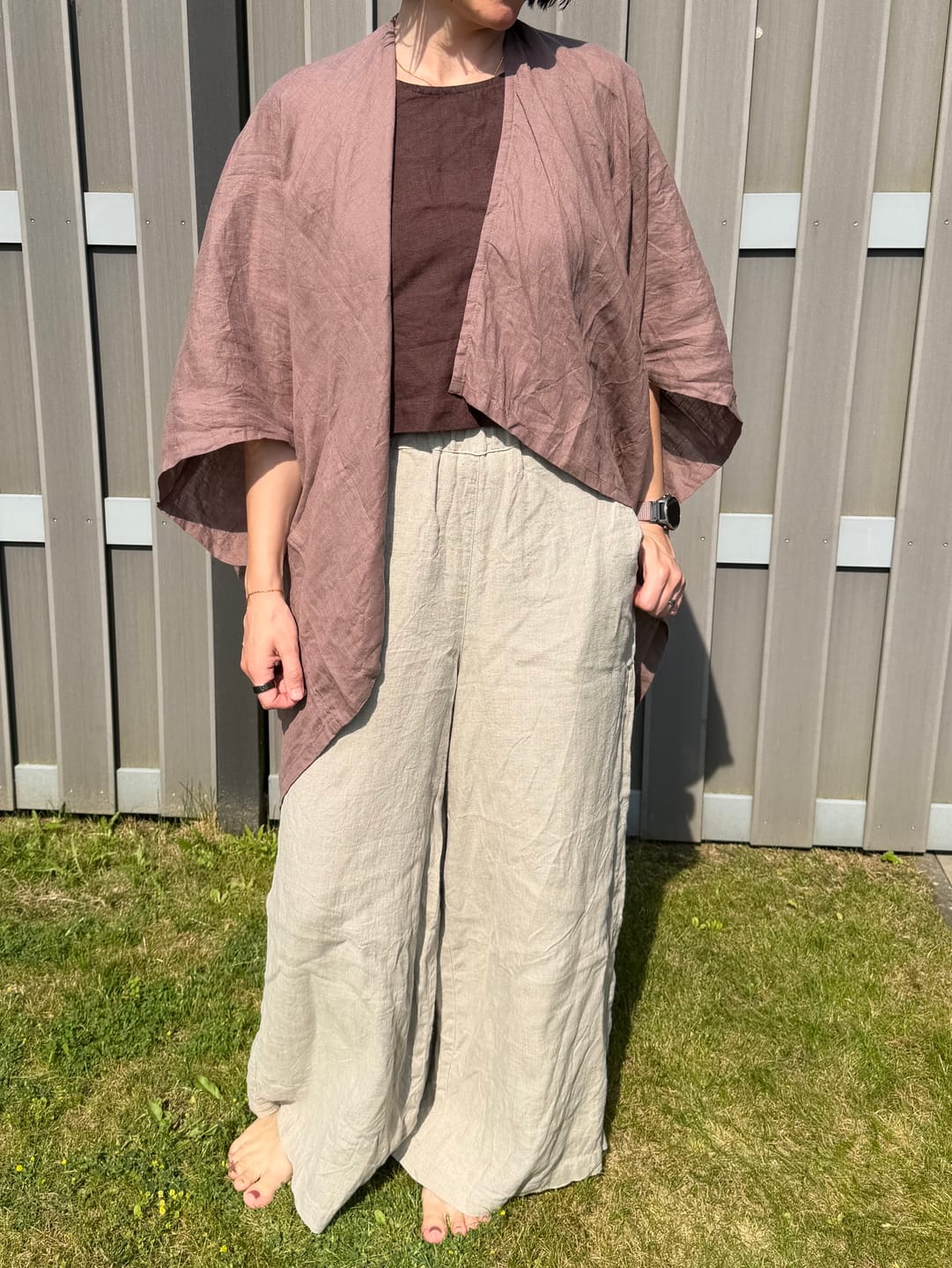 Customer photo review of NEW! LINEN Kimono Mocha