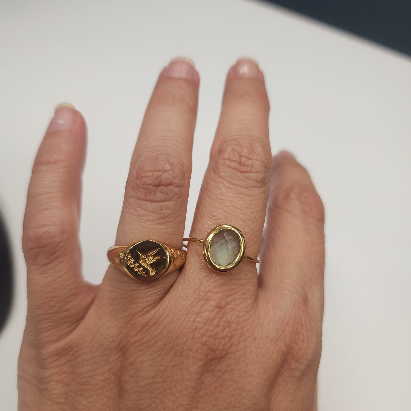 Customer photo review of Aquamarine Crystal Gold Ring