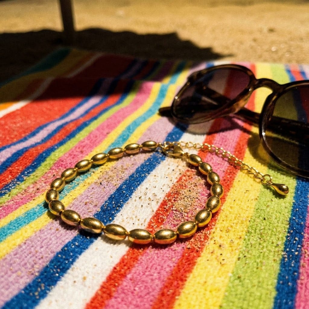 Customer photo review of Oval Bead Anklet