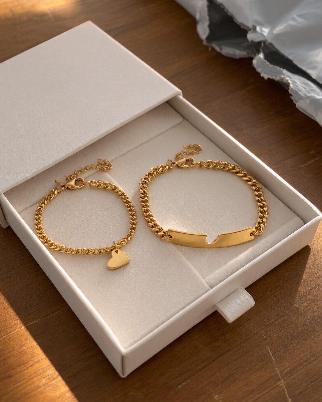 Customer photo review of Heart Cutout Bond Matching Bracelet Set