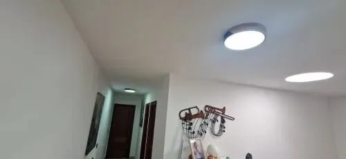 Customer photo review of Square Wood Ceiling Light for Bedroom, Frosted Shade, 30 cm