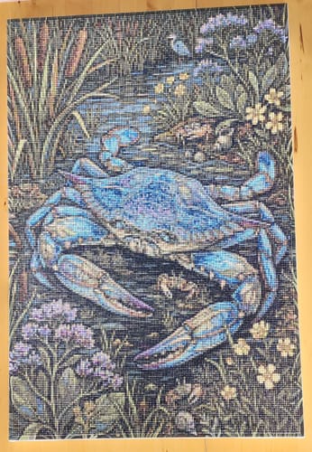 Customer photo review of Marshland Blue Crab (Diamond Painting)