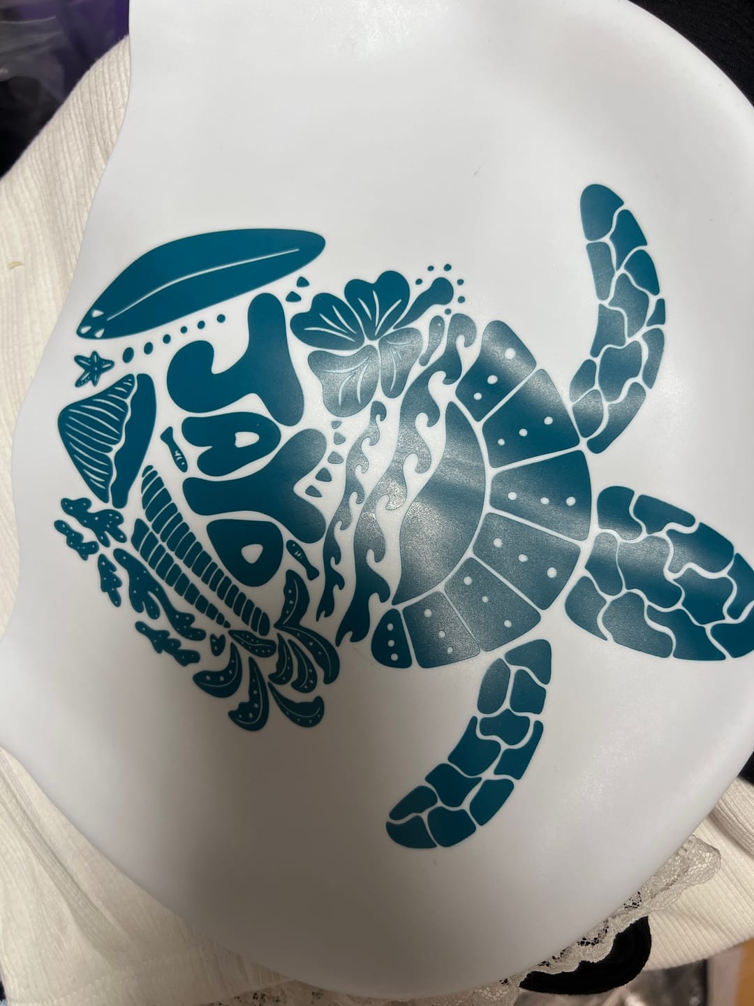 Customer photo review of JAYD Swim Cap - Turtle Tribe