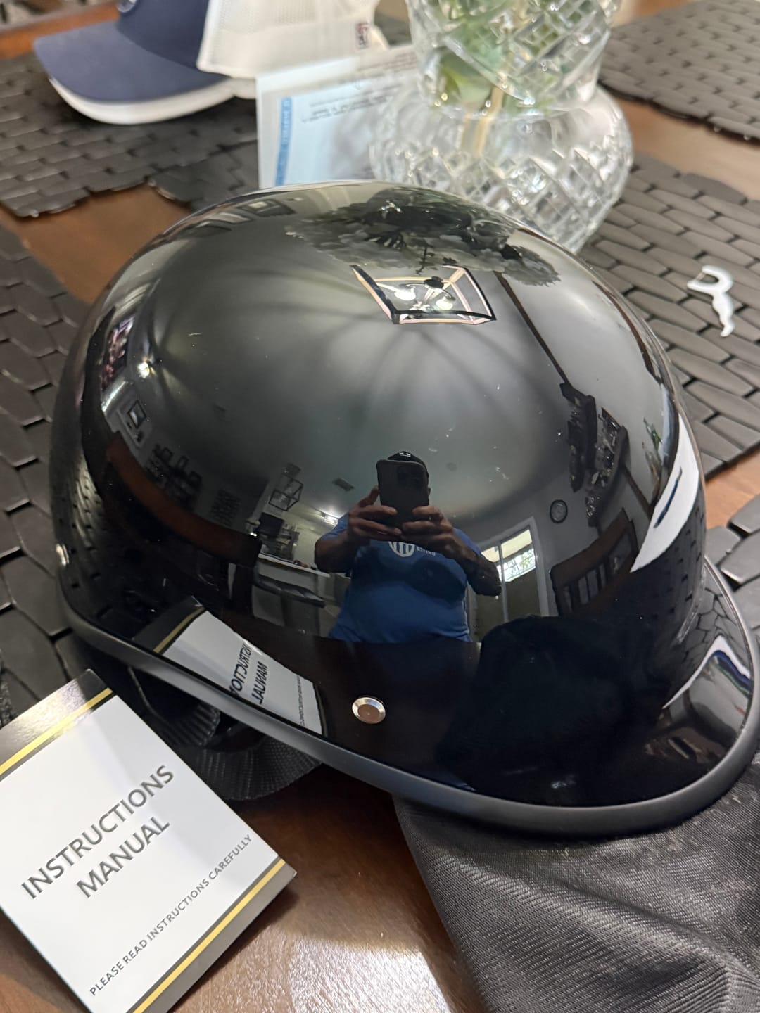 Customer photo review of Low Profile Reversible DOT Polo Helmet / Gloss Black