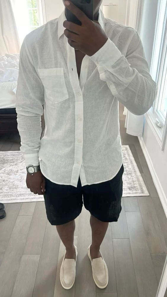 Customer photo review of Liver - Linen Shirt