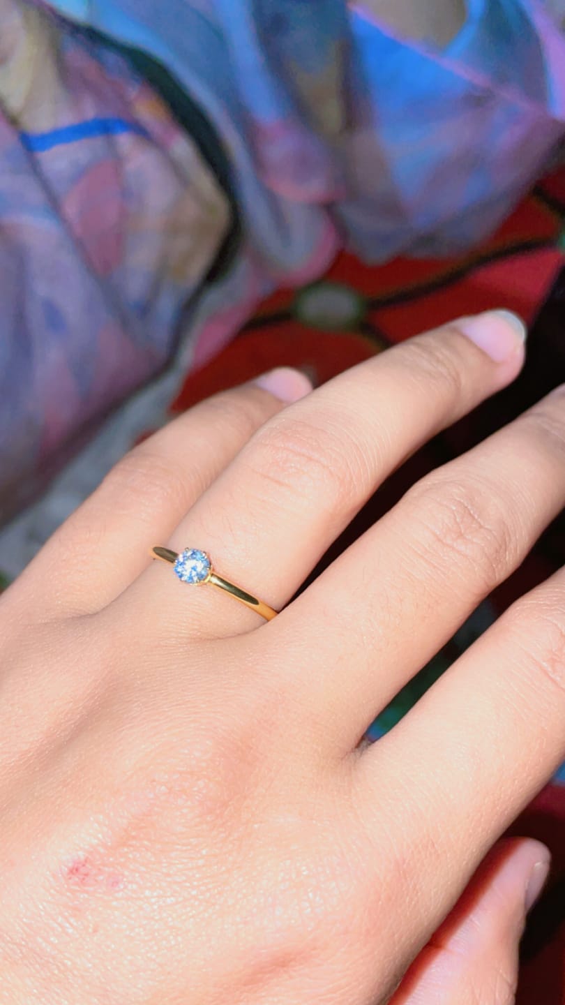 Customer photo review of Mini Solitaire Ring