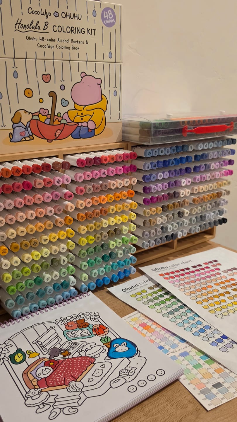 Customer photo review of Ohuhu Honolulu 320 Colors Dual Tips Alcohol Art Markers (New Color Codes)