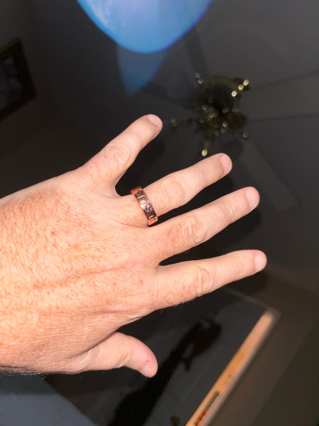Customer photo review of FREE Today: Classic Jesus Engraved Text Open Band Ring: Bearer of Calm Timeless Spiritual Peace