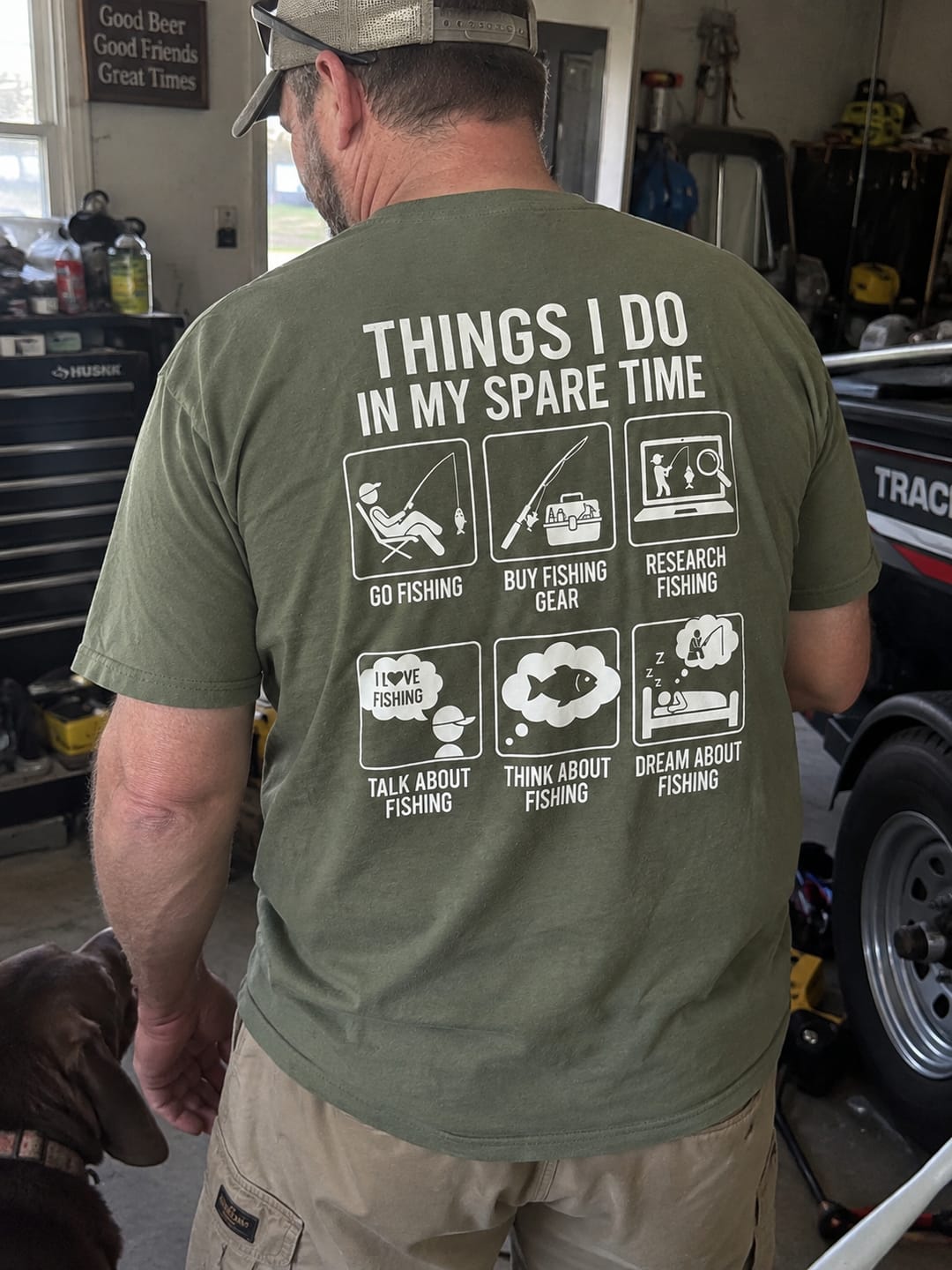 Customer photo review of Things I Do in My Spare Time Fishing T-Shirt