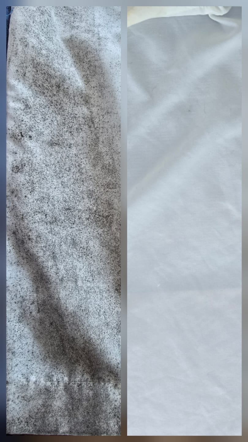 Customer photo review of Curtain Wizard Instant Mould & Mildew Remover