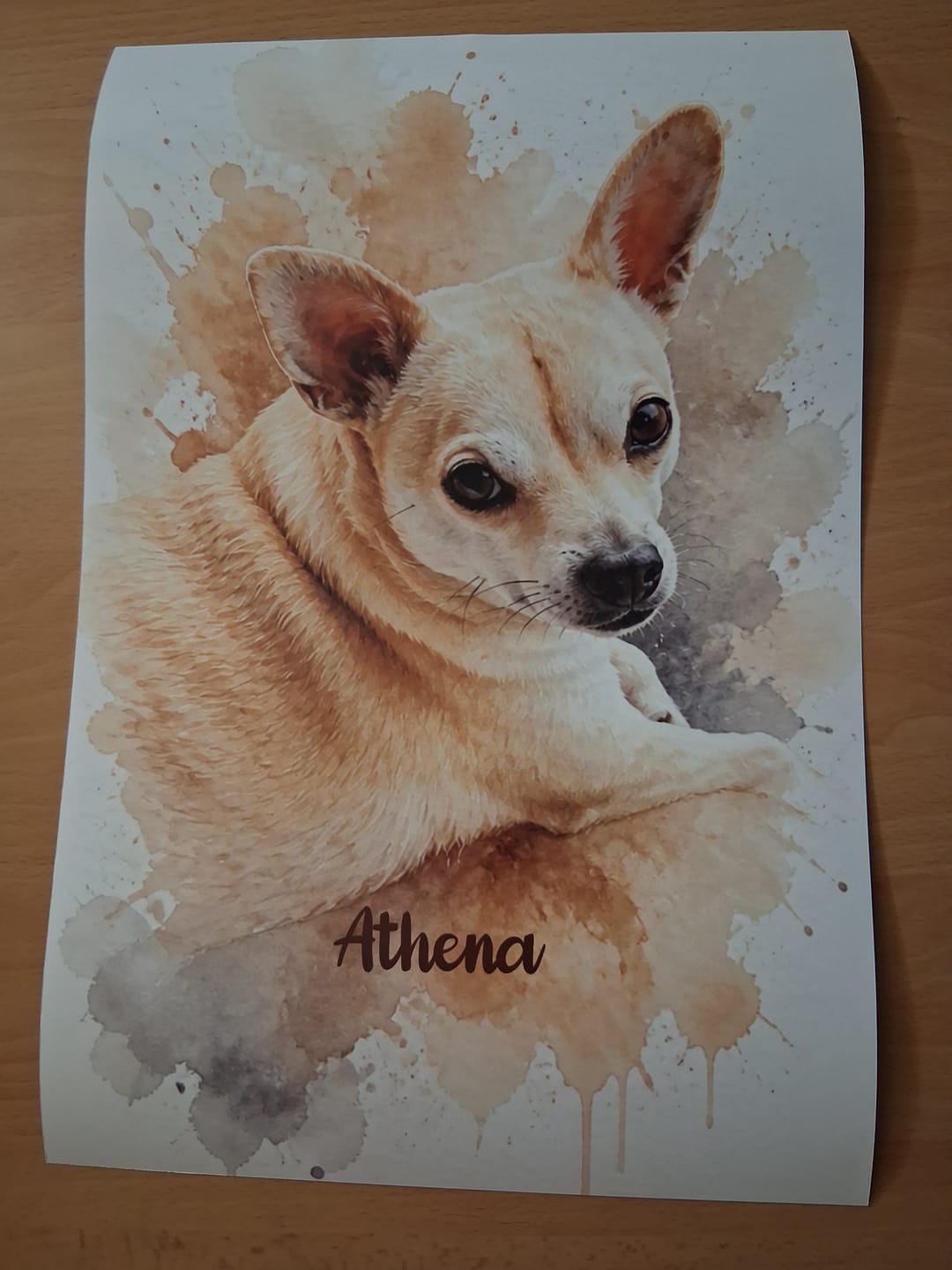 Customer photo review of Watercolor Realistic Portrait - Personalized Poster