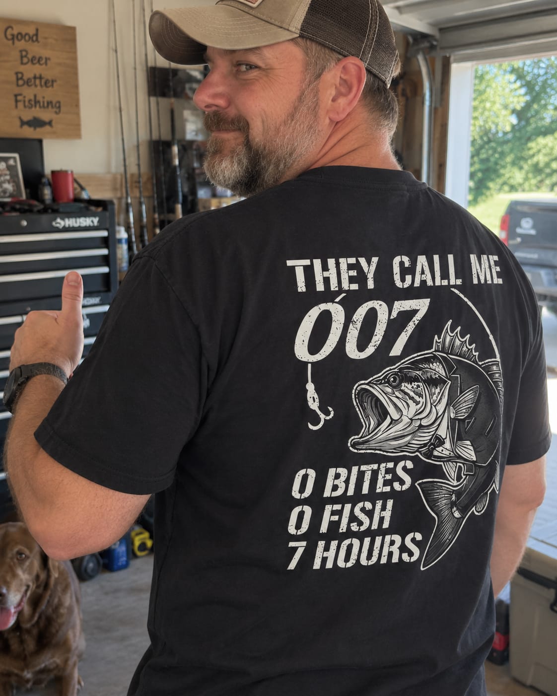 Customer photo review of They Call Me 007 Bass Fishing T-Shirt