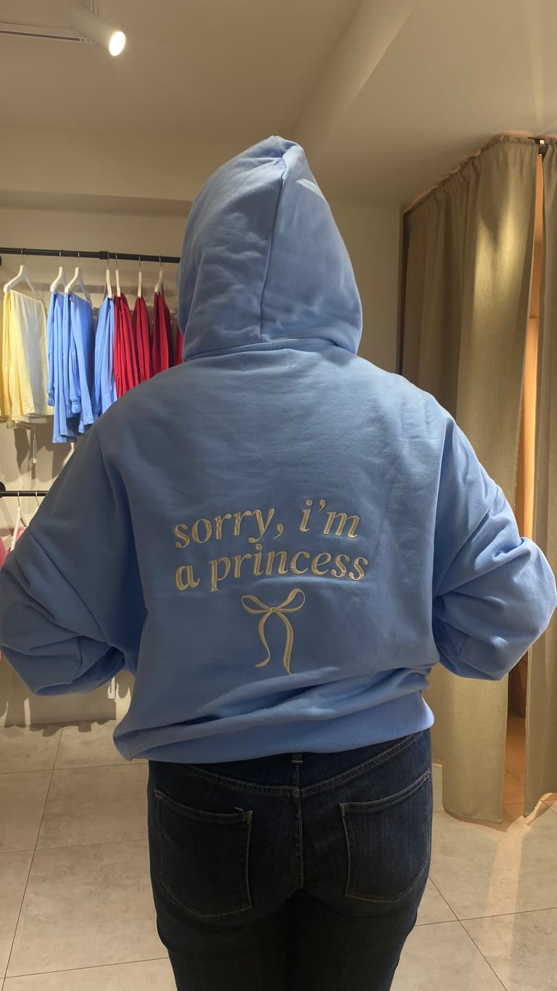 Customer photo review of (PRE-VENTA) POLERÓN HOODIE CELESTE - OVERSIZE CON GORRO LOGO Y ESPALDA BORDADO