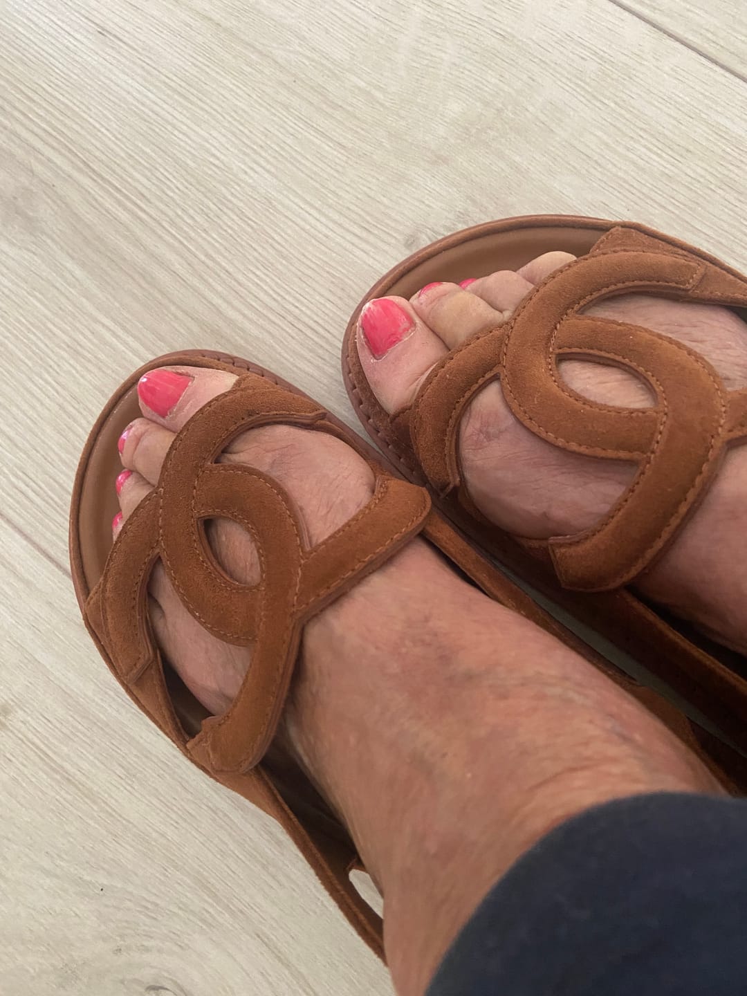 Customer photo review of Chanel 2026 Double C Sandal Suede Lambskin