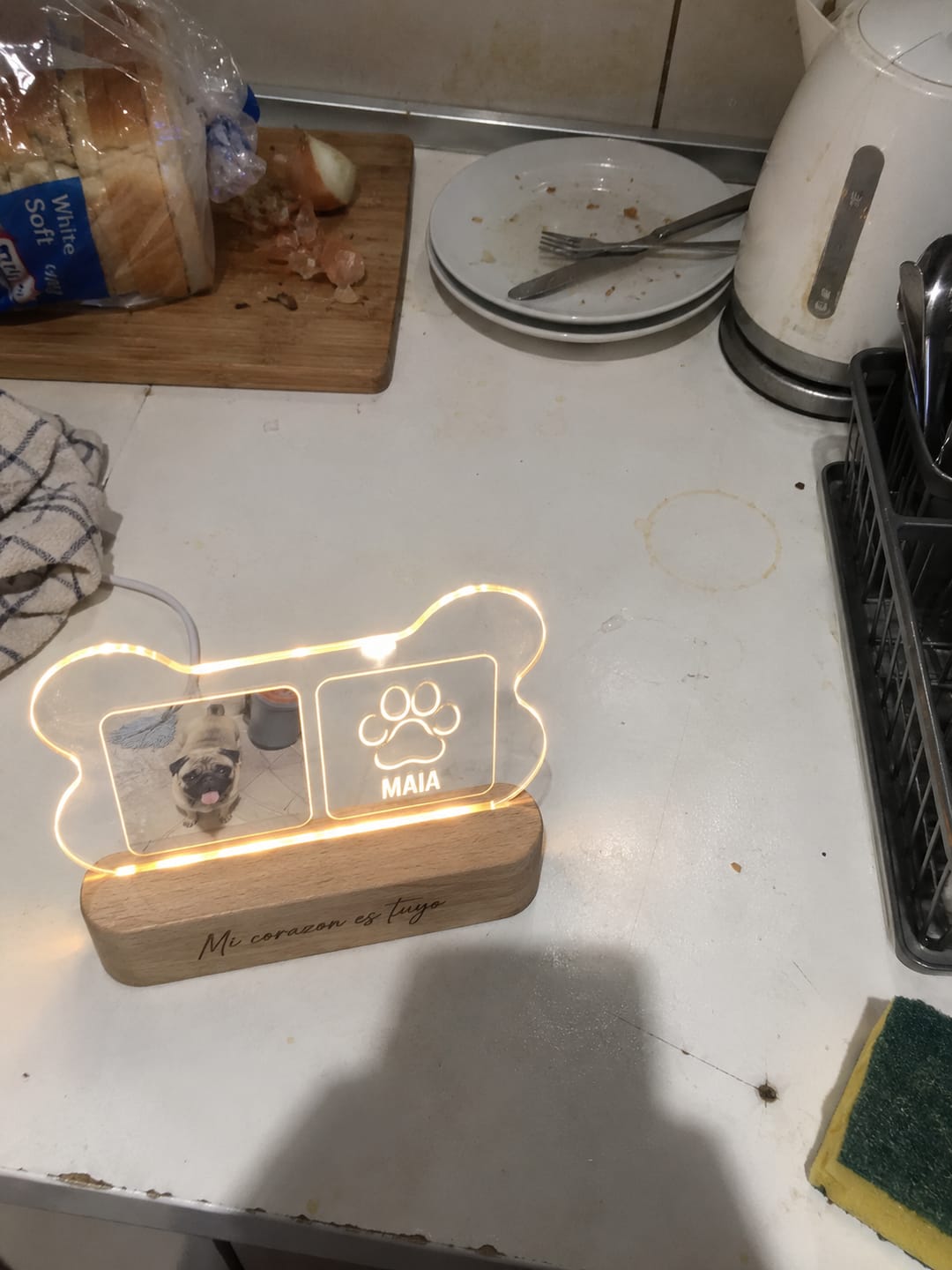 Customer photo review of Lámpara Memorial de Tu Perro