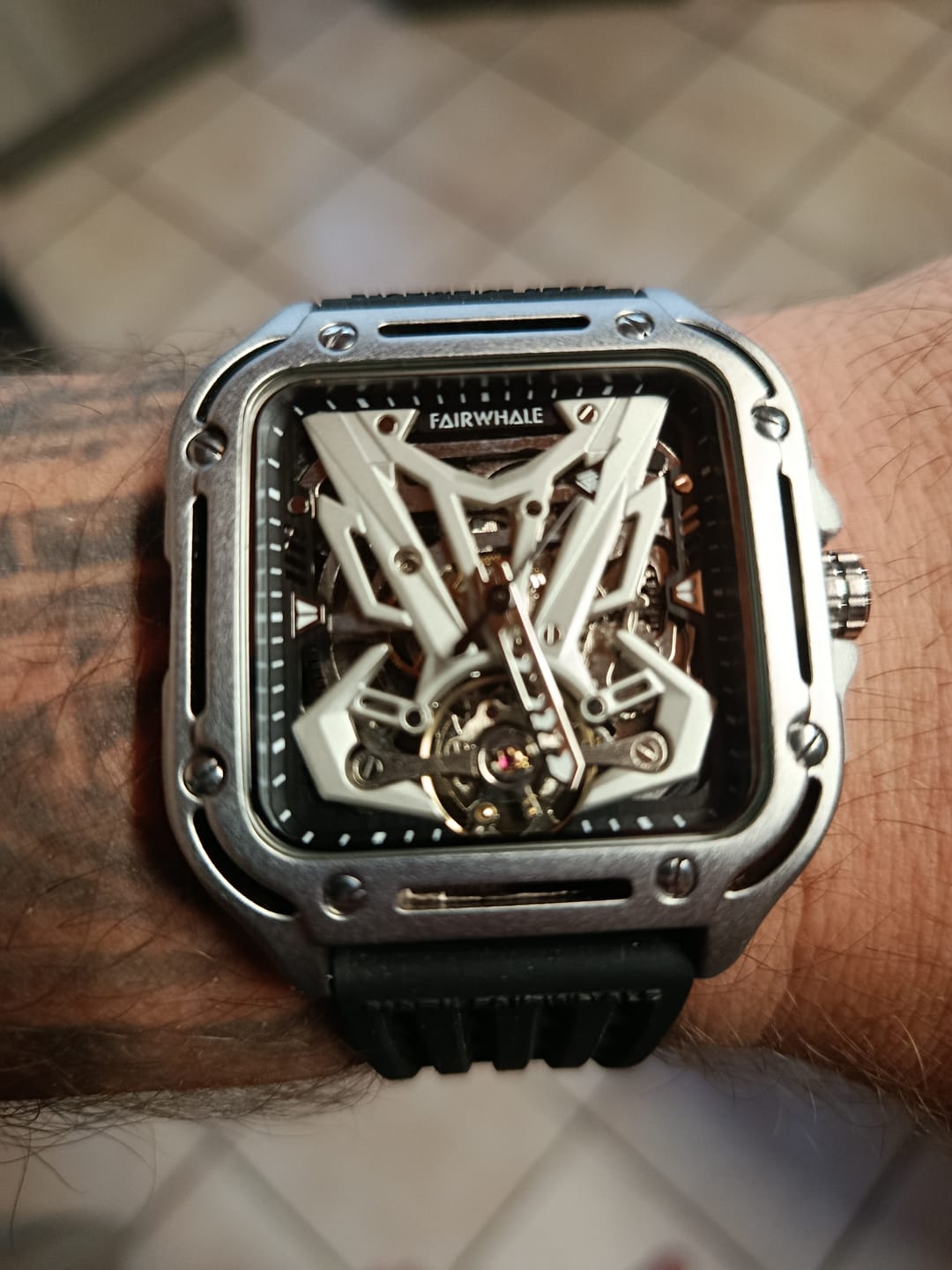 Customer photo review of Mark Fairwhale ZEPHYROS - Skeleton Automatic Watch Silver