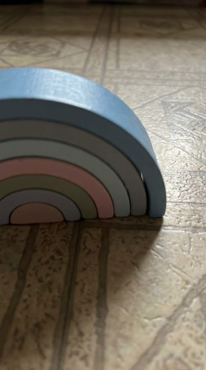 Customer photo review of Buntes Holz Regenbogen Spielzeug Kleinkind | Bögen Bauspielzeug Motorik Kreativ