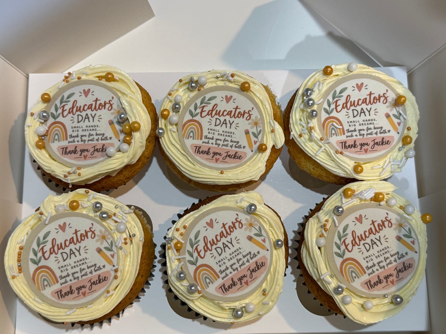 Customer photo review of 15 x 5 cm Pre-cut Standard Cupcake Custom Edible Icing Images