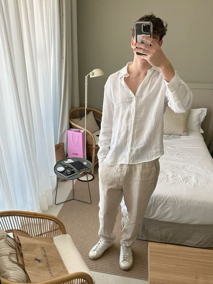 Customer photo review of Liver - Linen Shirt