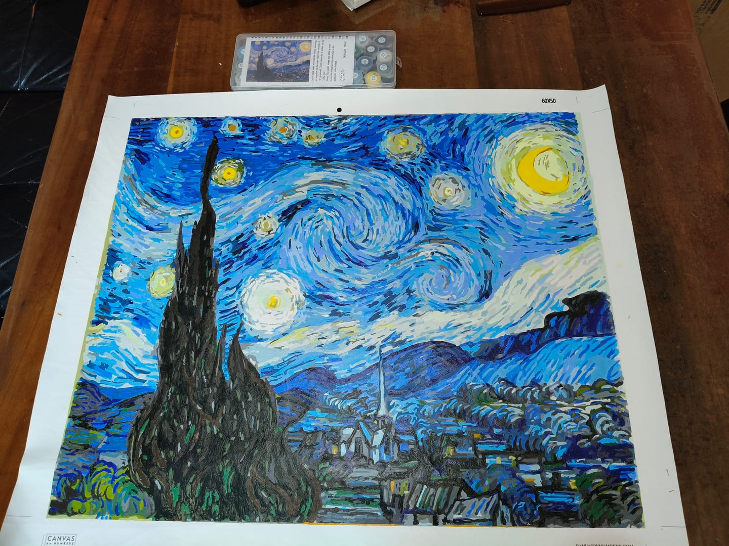 Customer photo review of Starry Night Paint by Numbers