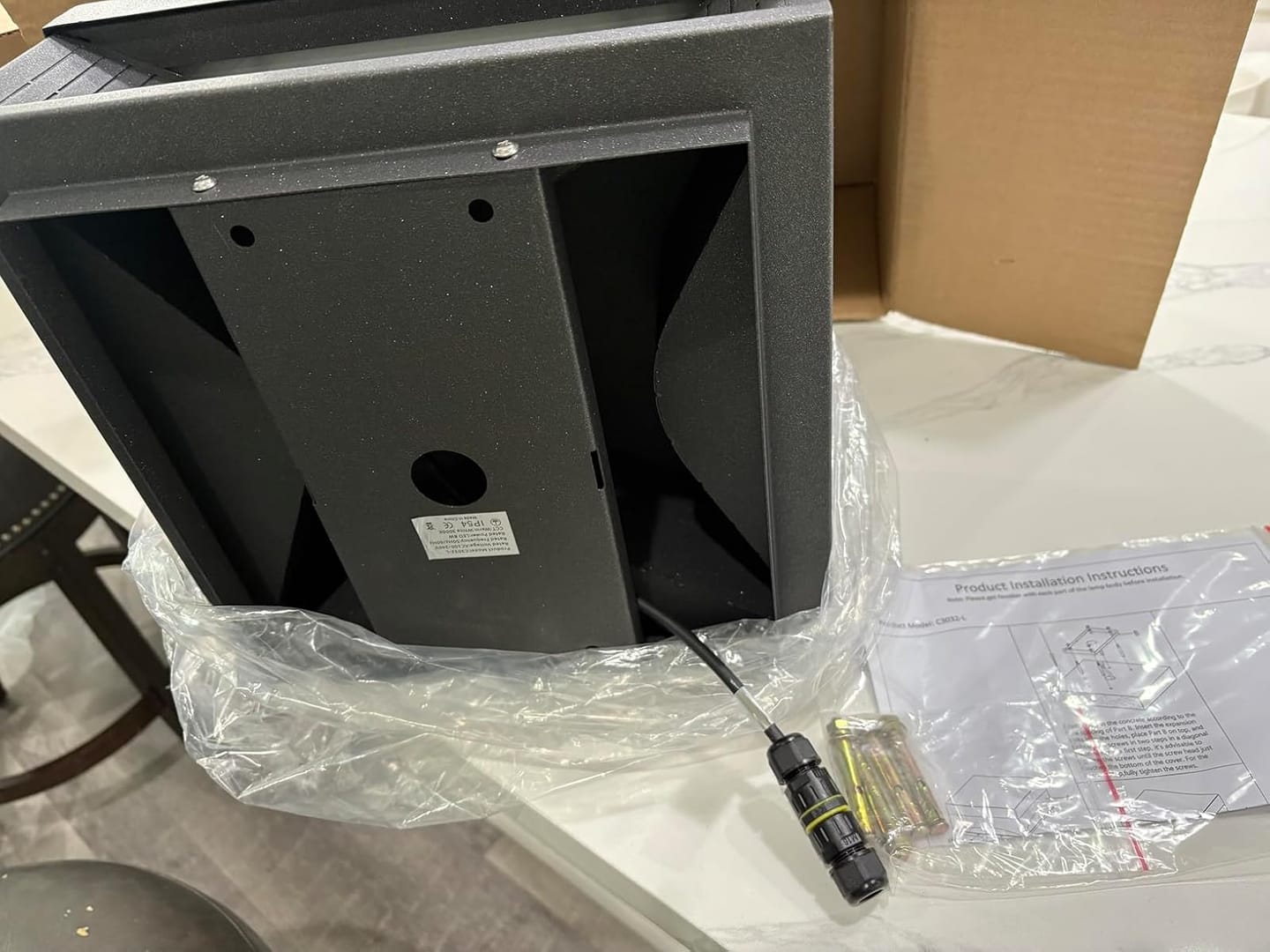 Customer photo review of RIRZ RIBBED | Modern Wired Outdoor Post Light
