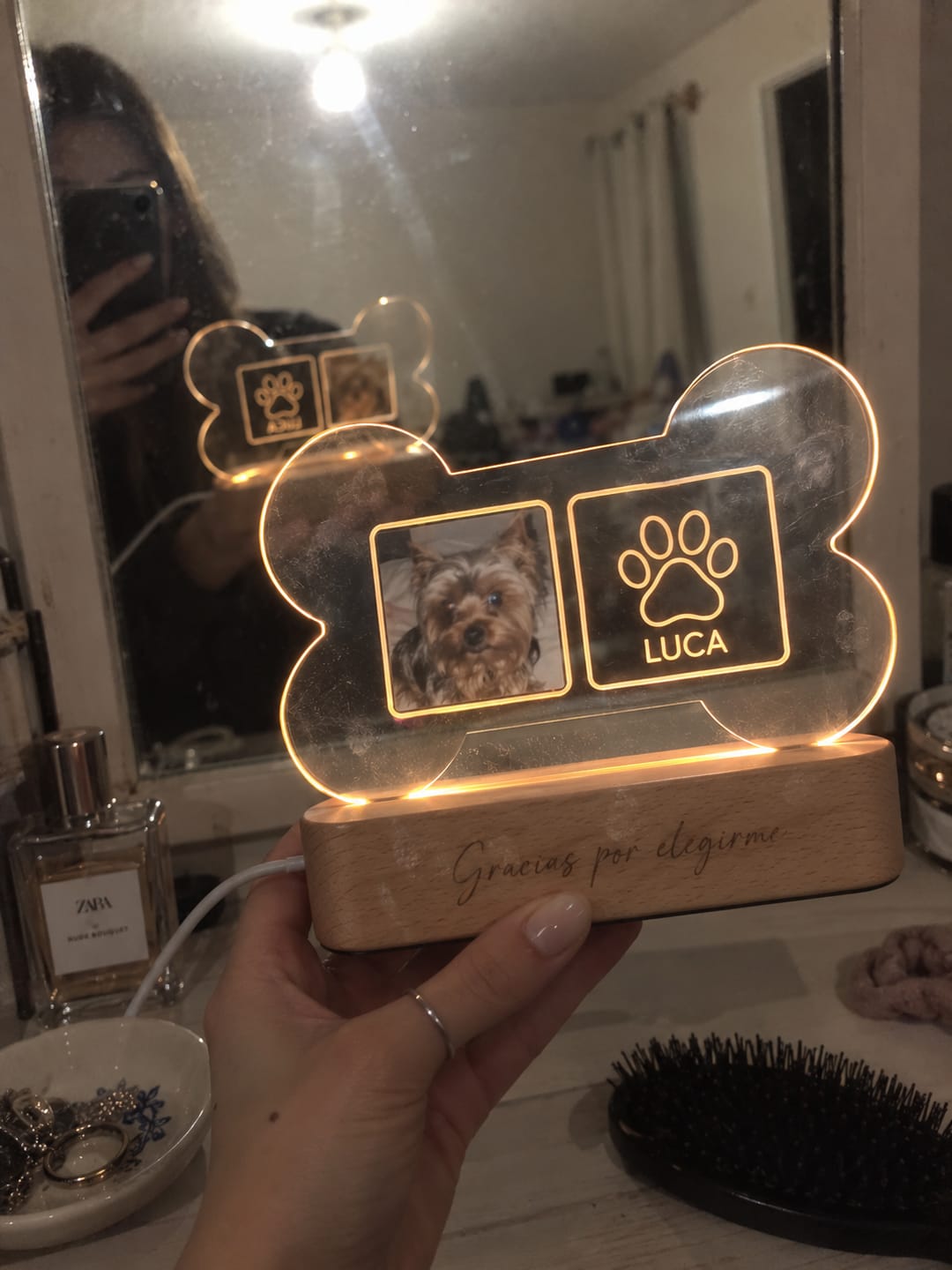 Customer photo review of Lámpara Memorial de Tu Perro