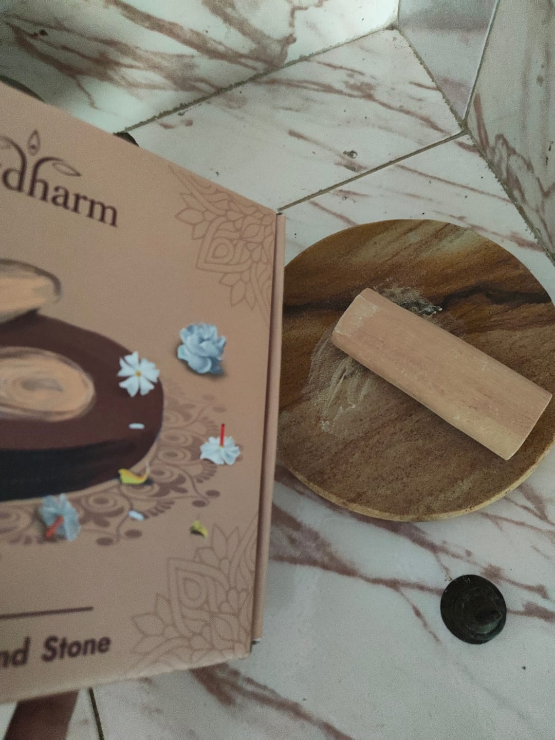 Customer photo review of Chandan Stick and Stone | Pure Sandalwood Stick, 6 inch Rubbing Stone