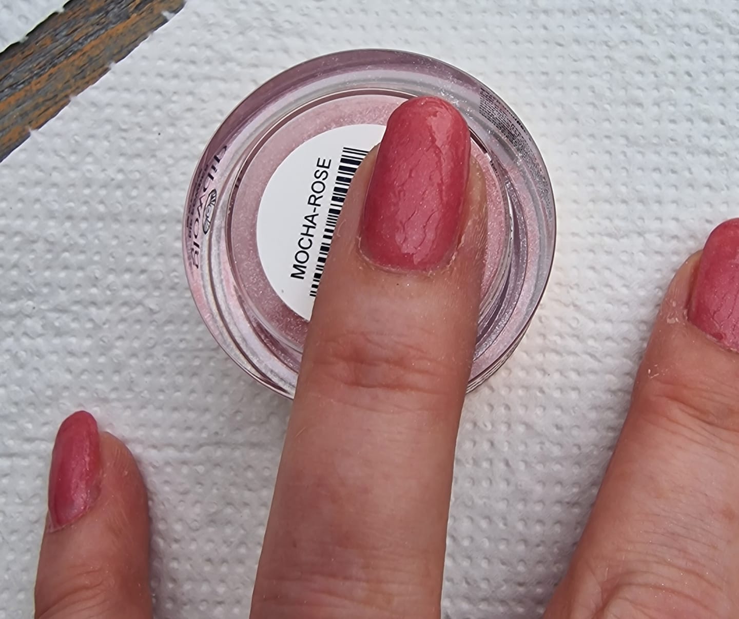 Customer photo review of Mocha Rose Dipping Powder
