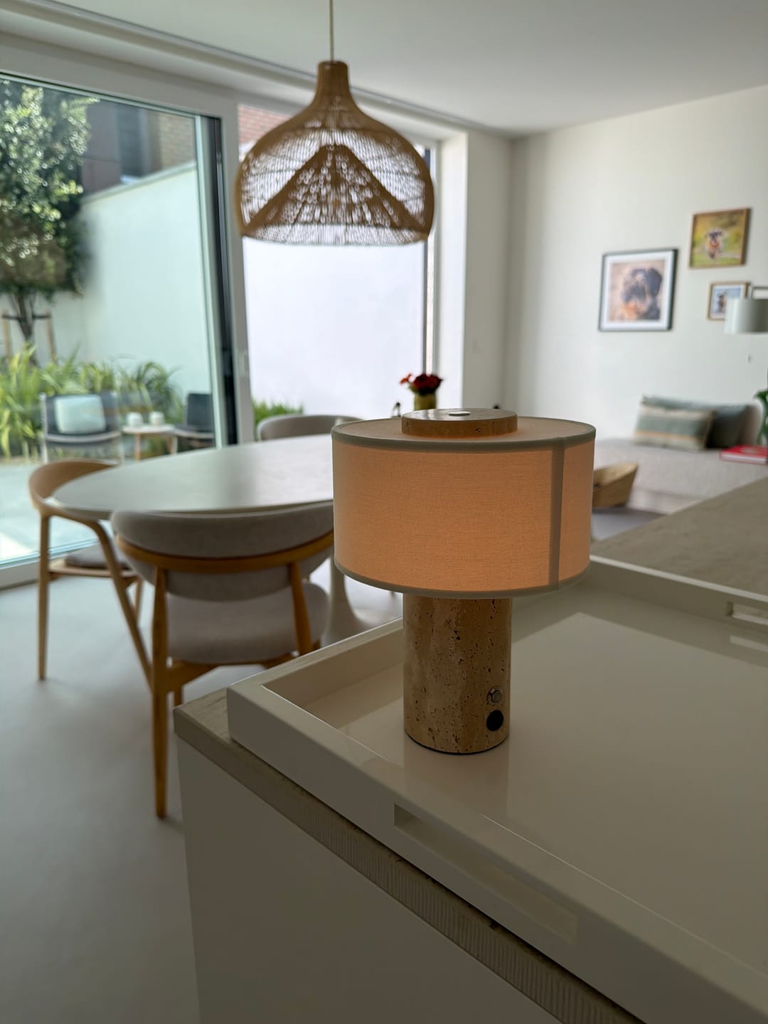 Customer photo review of Auríe Portable Lamp | Travertine