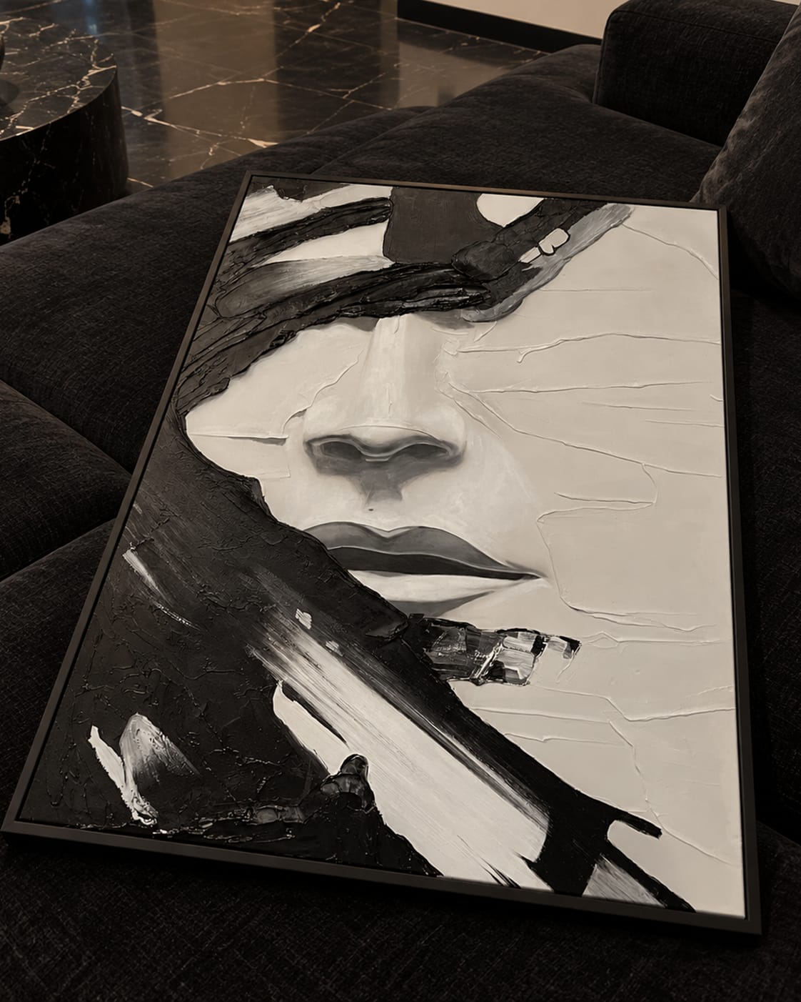 Customer photo review of Abstract Portrait Textured Wall Art # LA004