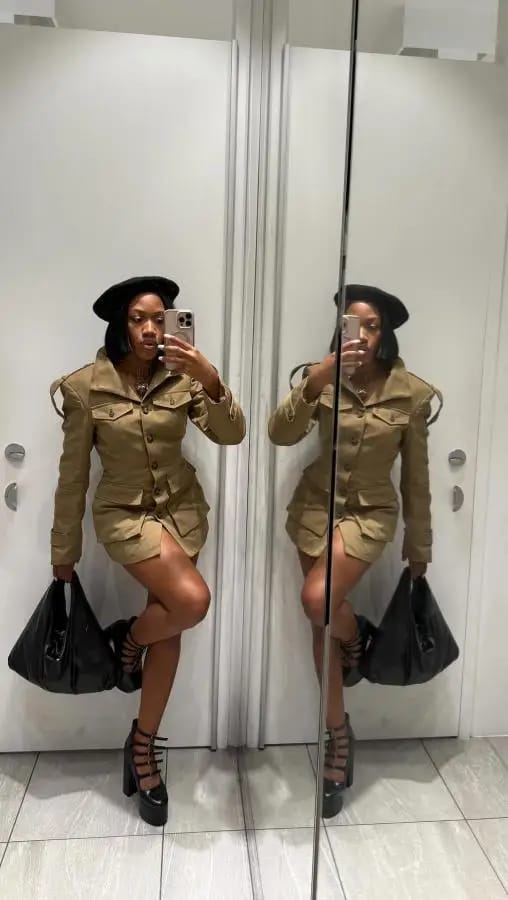 Customer photo review of Emilia Tailored Stand Collar Jacket