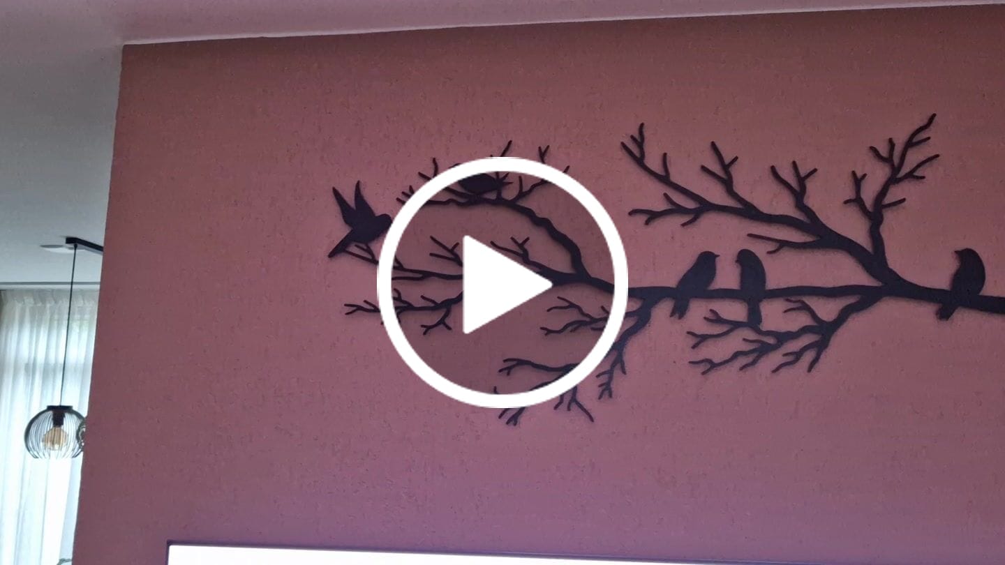 Customer video review of Décoration murale en métal moderne - Oiseaux sur branche (V.02)